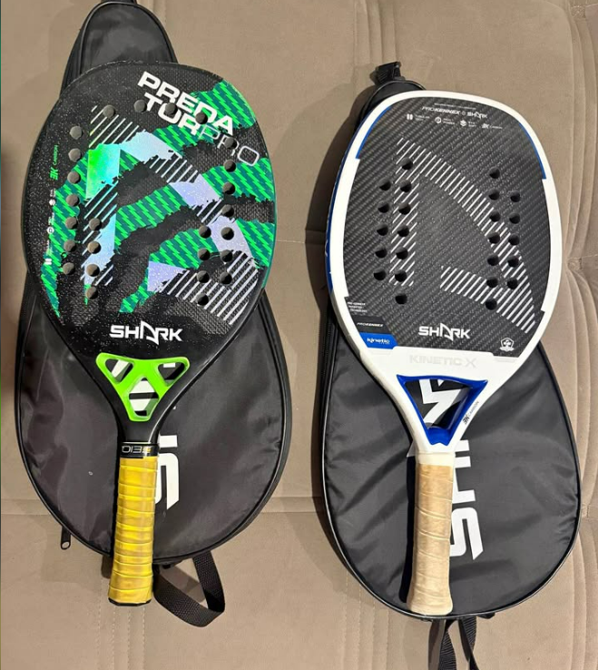 Duas raquetes Shark Predator Tour e Kinetic X